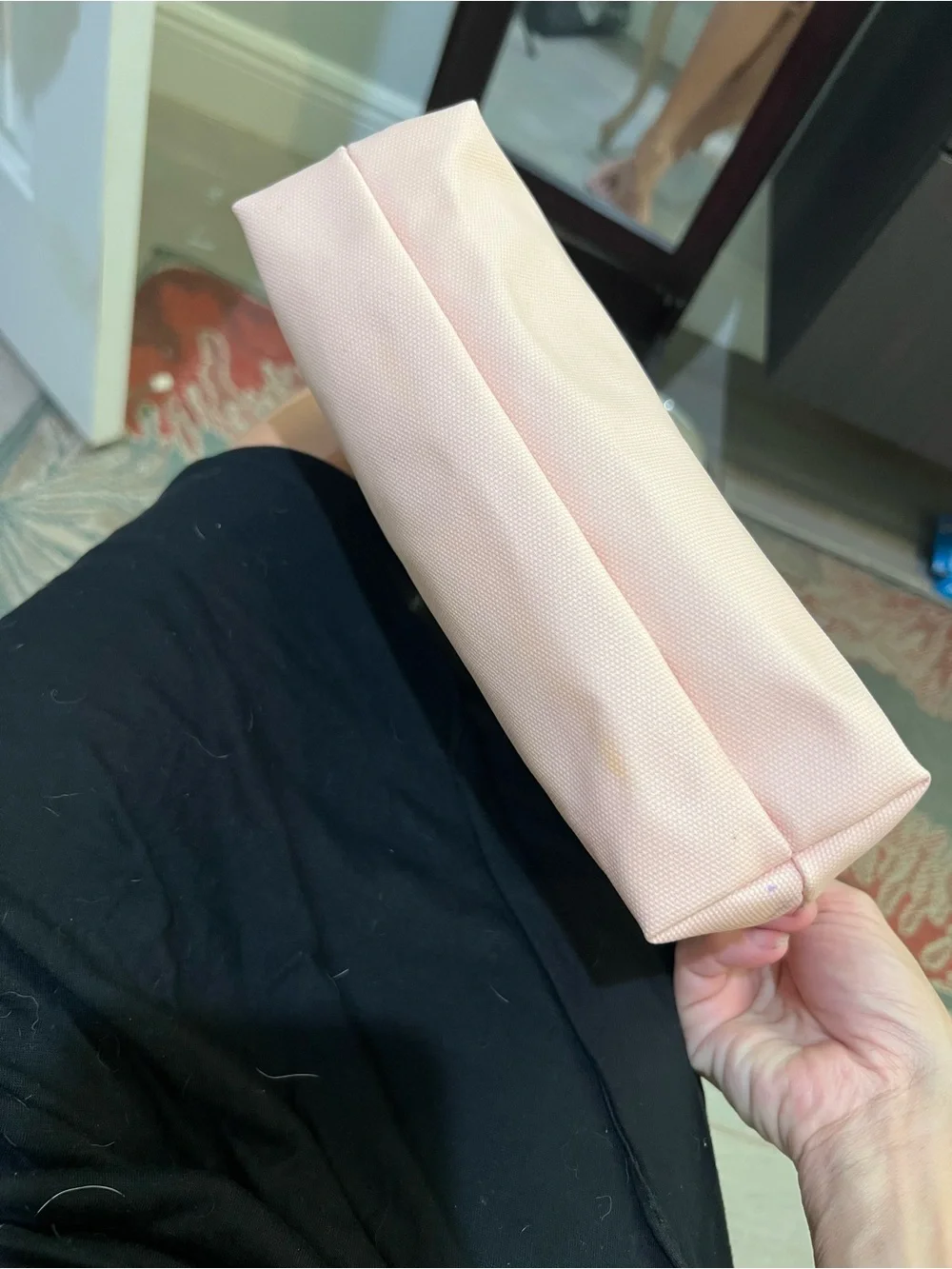 Poppin Medium Blush Pink Zip Cosmetic Pouch Like New!